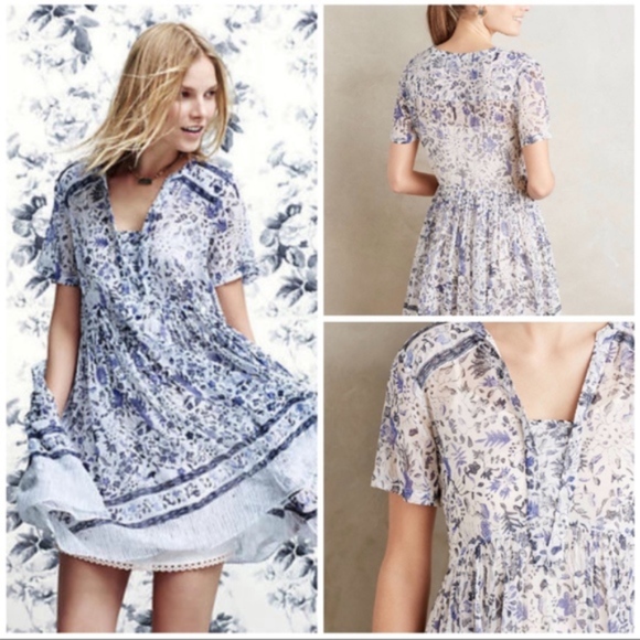 Anthropologie Dresses & Skirts - NWT MAEVE ~ Sz 10 Morning Glory Swing Dress Blue